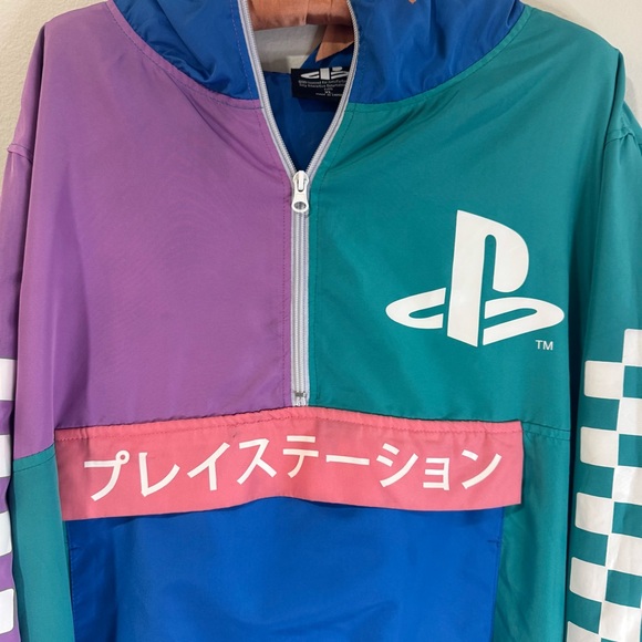 Sony PlayStation Blue and Teal color block  Jacket - Picture 2 of 5